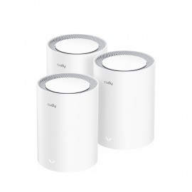 Cudy M3000 3-PACK sistema Wi-Fi Mesh (Wi-Fi en malla) Doble banda (2,4 GHz / 5 GHz) Wi-Fi 6 (802.11ax) Gris, Blanco 1 Interno