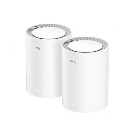 Cudy M3000 2-PACK sistema Wi-Fi Mesh (Wi-Fi en malla) Doble banda (2,4 GHz / 5 GHz) Wi-Fi 6 (802.11ax) Gris, Blanco 1 Interno