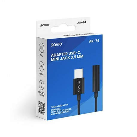 ADAPTADOR USB(C) - JACK 3.5 MM SAVIO AK-74