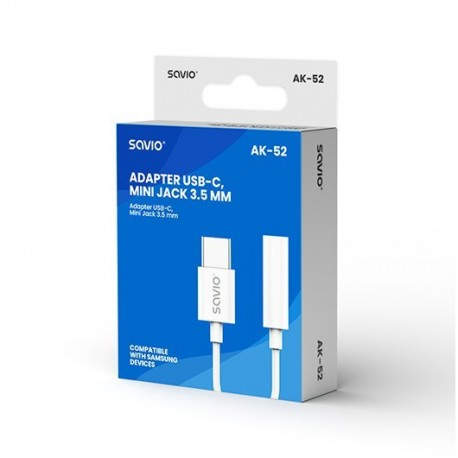 ADAPTADOR USB(C) - MINI JACK 3.5 MM SAVIO AK-52