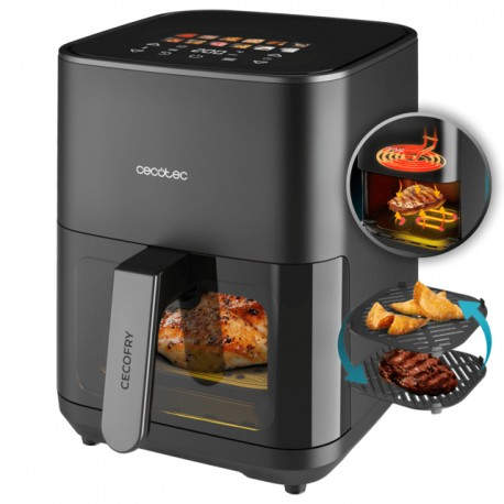 Cecofry&Grill Duoheat 4000 Sencillo 4 L Independiente 1900 W Freidora de aire caliente Negro