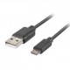 Cable micro usb a usb 2.0 lanberg 3m -  macho - macho -  negro
