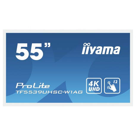 iiyama ProLite TF5539UHSC-W1AG monitor pantalla táctil 139,7 cm (55'') 3840 x 2160 Pixeles Multi-touch Multi-usuario Blanco