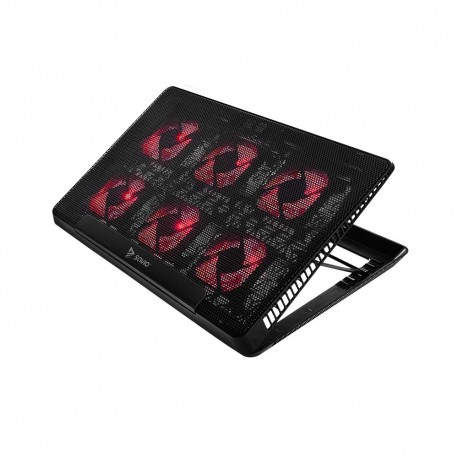 Laptop cooling pad 6 backlit fans 2000 RPM COS-01 almohadilla fría 43,9 cm (17.3) Negro, Rojo