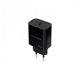 CARGADOR PARED 1XUSB-C PD 30W NEGRO NANOCABLE