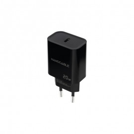 CARGADOR PARED 1XUSB-C PD 20W NEGRO NANOCABLE