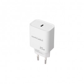 CARGADOR PARED 1XUSB-C PD 20W BLANCO NANOCABLE