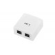 Cajade superficie 2xRJ45 UTP Cat.6 Dual entrada inferior blanca - PHK 1012