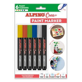 AR000250 rotulador para colorear Negro, Azul, Verde, Rojo, Blanco, Amarillo 6 pieza(s)