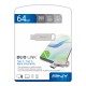 PNY DUO LINK unidad flash USB 64 GB USB Type-A / USB Type-C 3.2 Gen 1 (3.1 Gen 1) Acero inoxidable