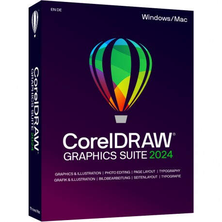 Corel CorelDraw Graphics Suite 2024 Editor gráfico Comercial 1 licencia(s) 1 año(s)