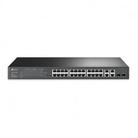 TP-Link JetStream TL-SL2428P switch Gestionado L2 Fast Ethernet (10/100) Energía sobre Ethernet (PoE) 1U Negro