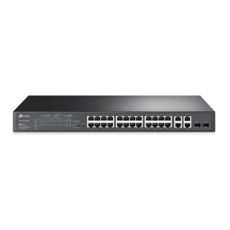 TP-Link JetStream TL-SL2428P switch Gestionado L2 Fast Ethernet (10/100) Energía sobre Ethernet (PoE) 1U Negro