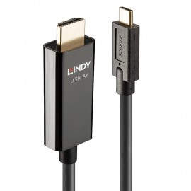 Lindy 43315 adaptador de cable de vídeo 5 m USB Tipo C HDMI tipo A (Estándar) Negro