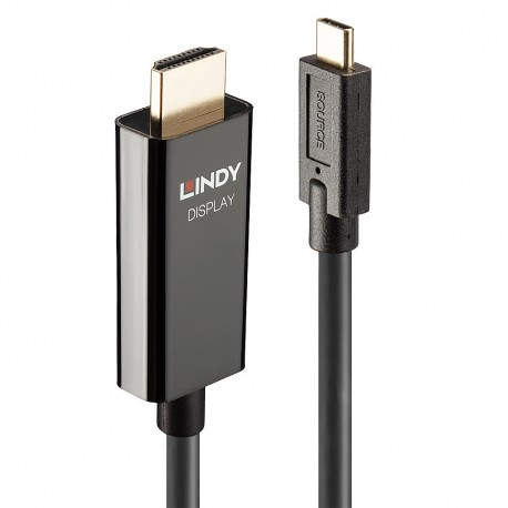 Lindy 43315 adaptador de cable de vídeo 5 m USB Tipo C HDMI tipo A (Estándar) Negro