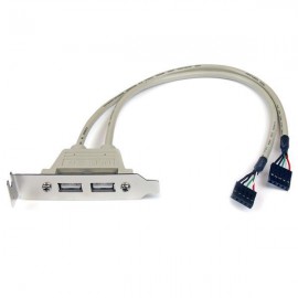 StarTech.com Cabezal Bracket Perfil Bajo de 2 puertos USB 2.0 con conexi USBPLATELP