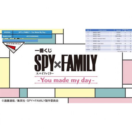 ICHIBAN KUJI - spy x family you made my day lote 80 articulos - IK62604