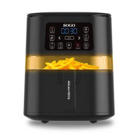 SOGO - Sogo FRE-SS-10820 freidora Sencillo 4 L Independiente 1600 W Freidora de aire caliente Negro - fre-ss-10820