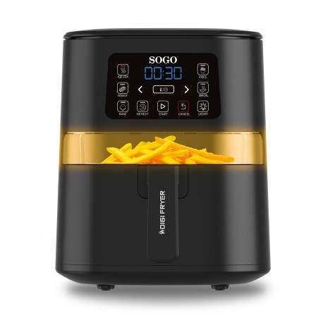 SOGO - Sogo FRE-SS-10820 freidora Sencillo 4 L Independiente 1600 W Freidora de aire caliente Negro - fre-ss-10820