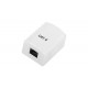 Phasak Cajade superficie RJ45 UTP Cat.6 Dual entrada inferior blanca - PHK 1010