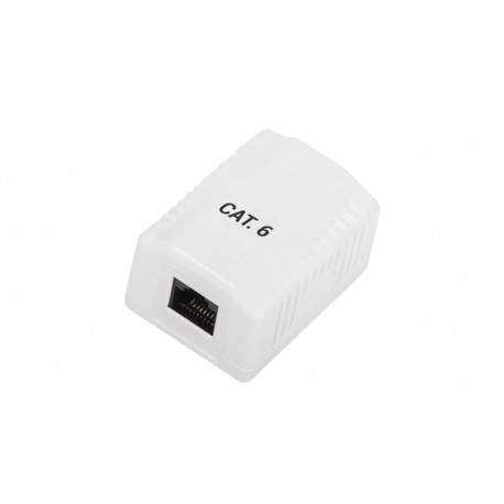 Phasak Cajade superficie RJ45 UTP Cat.6 Dual entrada inferior blanca - PHK 1010