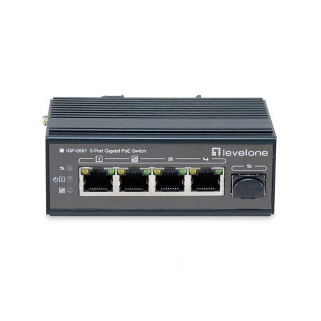 LevelOne IGP-0501 switch Gigabit Ethernet (10/100/1000) Energía sobre Ethernet (PoE) Negro
