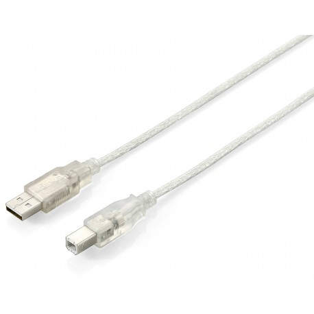 Equip USB A/USB B 2.0 USB A USB B Macho Macho Plata, Transparente cable USB  3.0m 3m - 128651