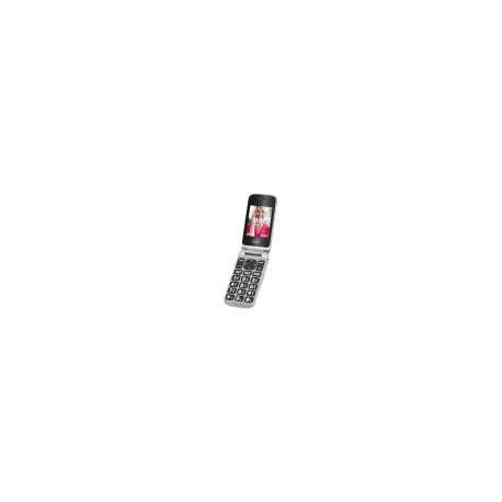 TELEFONO TREVI FLEX PLUS 55 FLIP SENIOR PHONE DUAL SCREEN SILVER