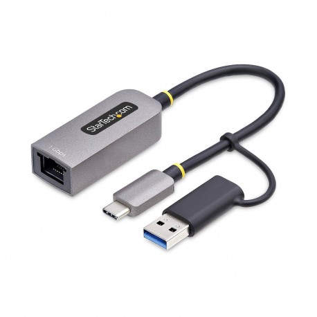 StarTech.com Adaptador USB-C a Ethernet con Dongle USB-A - Cable Integrado de 15cm - C21GA-USB-ETHERNET