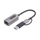 StarTech.com Adaptador USB-C a Ethernet con Dongle USB-A - Cable Integrado de 15cm - C21GA-USB-ETHERNET