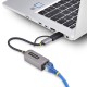 StarTech.com Adaptador USB-C a Ethernet con Dongle USB-A - Cable Integrado de 15cm - C21GA-USB-ETHERNET