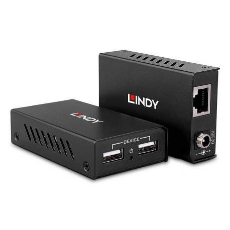 Lindy 43408 extensor audio/video Transmisor y receptor de señales AV Negro