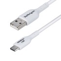 StarTech.com Cable de Carga USB-A a USB-C Blanco de 2m - Cable de Carga USB Tipo C