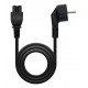 Nanocable Cable de Alimentación Trébol, CEE7 acodado/M-C5/H, Negro, 3 m