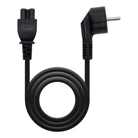Nanocable Cable de Alimentación Trébol, CEE7 acodado/M-C5/H, Negro, 3 m