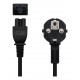 Nanocable Cable de Alimentación Trébol, CEE7 acodado/M-C5/H, Negro, 3 m