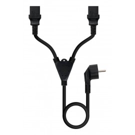 Nanocable Cable de Alimentación CEE7/M a 2xC13/H, Negro, 3 m
