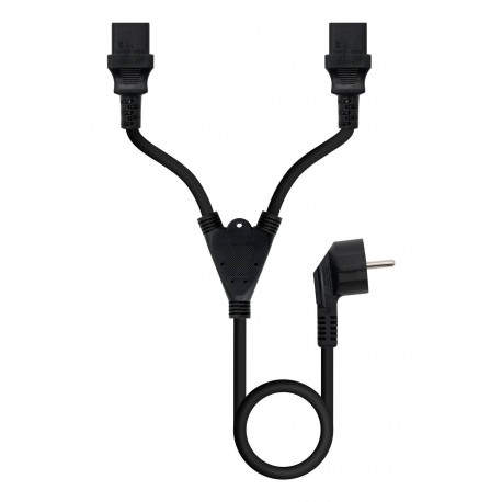 Nanocable Cable de Alimentación CEE7/M a 2xC13/H, Negro, 3 m