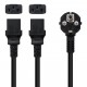 Nanocable Cable de Alimentación CEE7/M a 2xC13/H, Negro, 3 m