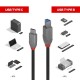 Lindy 36665 cable USB 0,5 m USB 3.2 Gen 1 (3.1 Gen 1) USB C USB B Negro