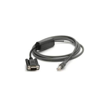 Zebra CBA-R10-S07ZBR cable de serie Negro 2,13 m DB9 RJ-45