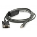Zebra CBA-R10-S07ZBR cable de serie Negro 2,13 m DB9 RJ-45
