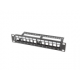 PATCH PANEL LANBERG 12 PUERTOS 1U RACK 19-ORGANIZADOR MODULOS KEYSTONE NEGRO