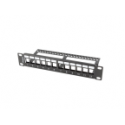 PATCH PANEL LANBERG 12 PUERTOS 1U RACK 19-ORGANIZADOR MODULOS KEYSTONE NEGRO