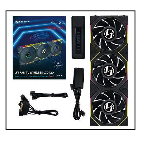 VENTILADOR 120X120 LIAN LI UNIFANTL-LCD WIRELESS BLACK R