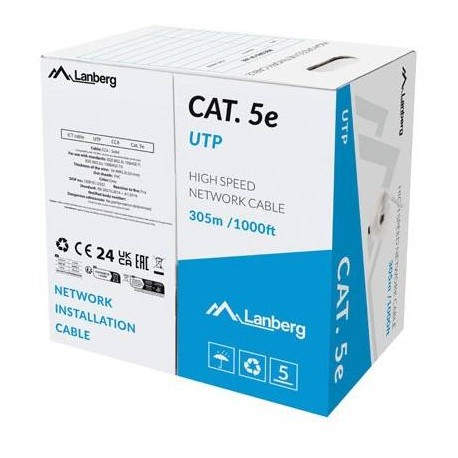 Lanberg LCU5-15CC-0305-S cable de red Gris 305 m Cat.5/Cat.5e U/UTP (UTP)