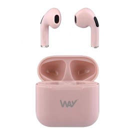 WAY -NEW!! TWS Auricular Bluetooth con caja de recarga 10 horas autonomia color ROSA
