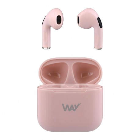 WAY -NEW!! TWS Auricular Bluetooth con caja de recarga 10 horas autonomia color ROSA