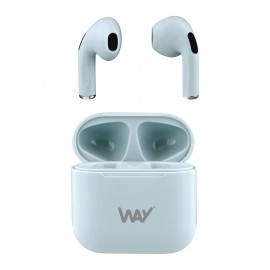 WAY -NEW!! TWS Auricular Bluetooth con caja de recarga 10 horas autonomia color AZUL