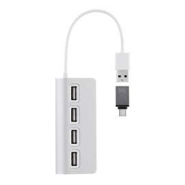 Hub 4 ports USB 2.0 self-powered.Compatible PC / MAC -